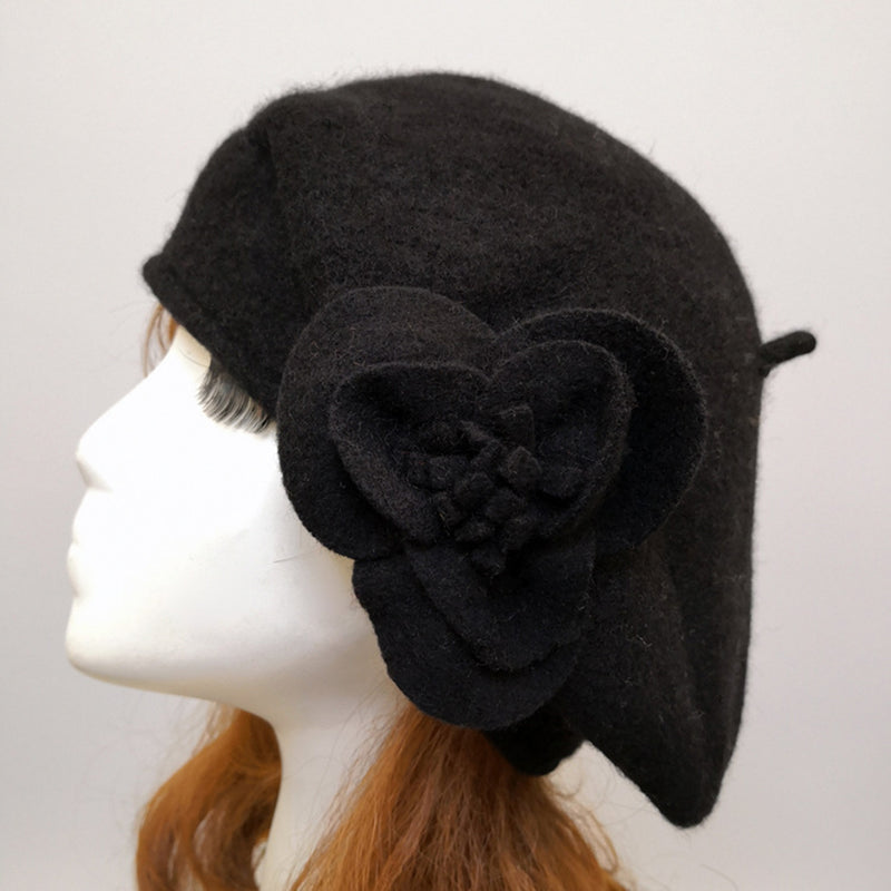 Retro Floral Wool Hat