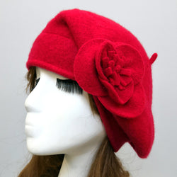 Retro Floral Wool Hat