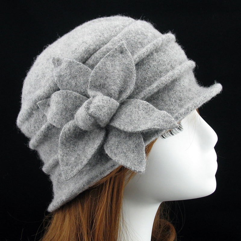 Retro Floral Wool Hat