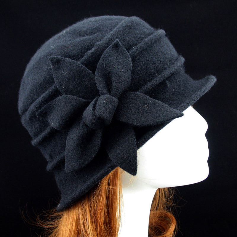 Retro Floral Wool Hat