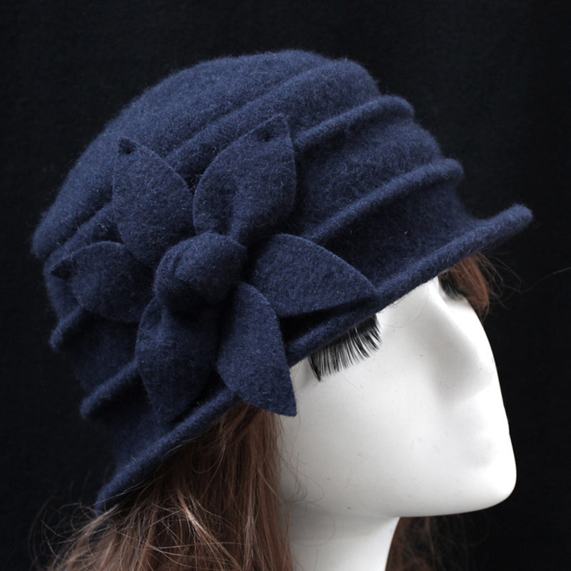 Retro Floral Wool Hat