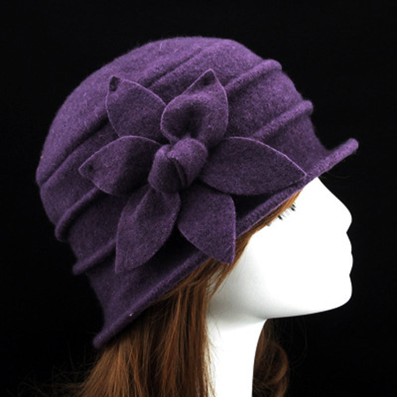 Retro Floral Wool Hat