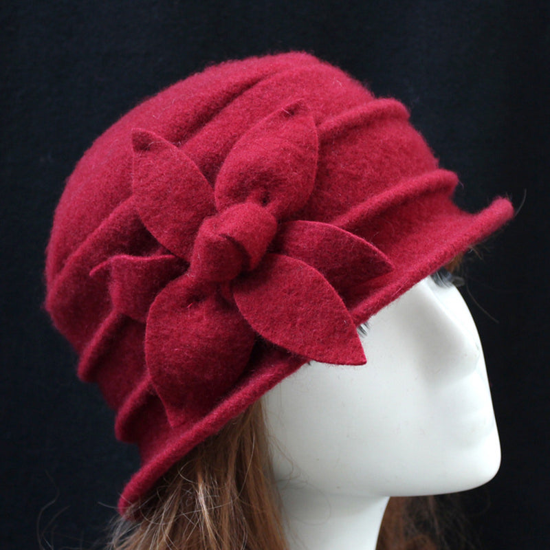 Retro Floral Wool Hat