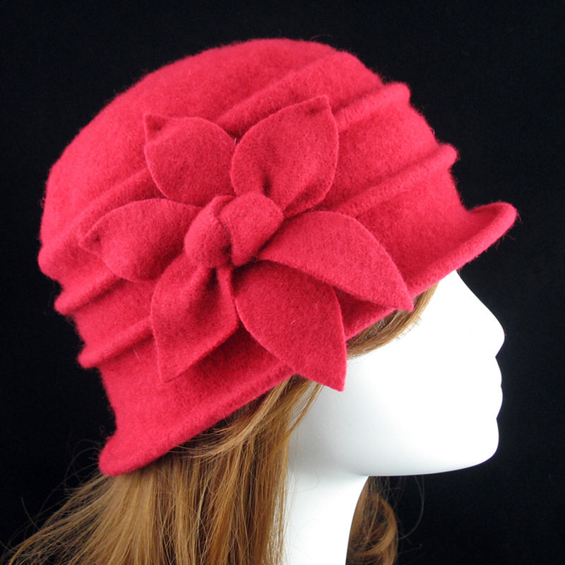 Retro Floral Wool Hat