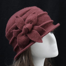 Retro Floral Wool Hat