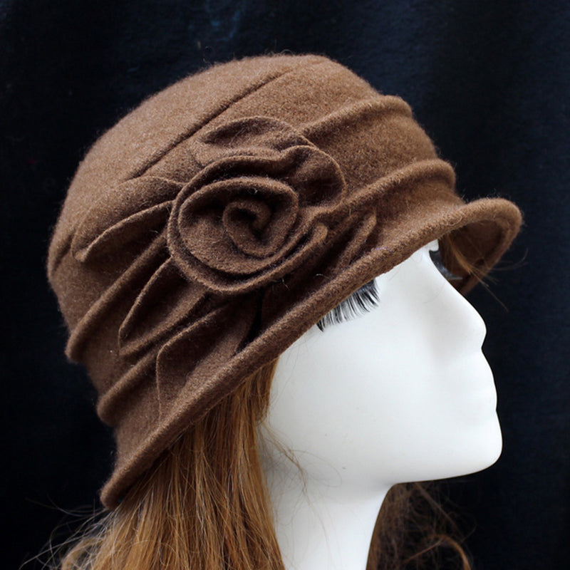 Retro Floral Wool Hat