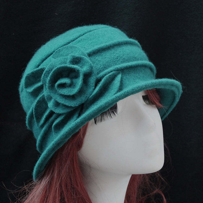 Retro Floral Wool Hat