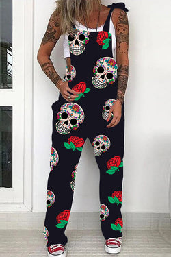 Skull Head Printed Jumpsuit