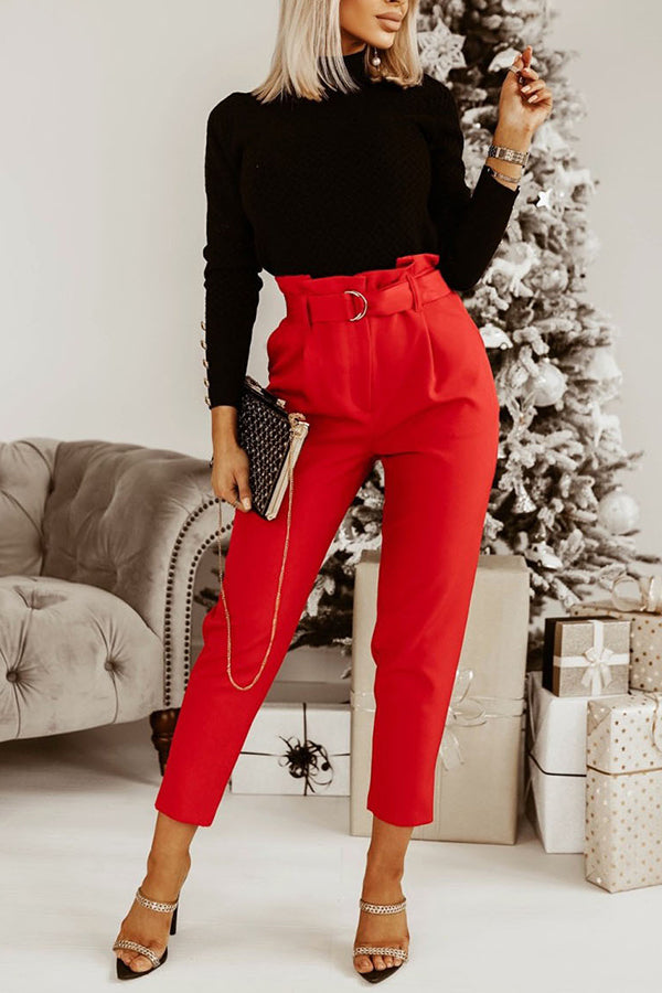 Straight-Leg Slim-Fit Trousers