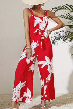 Sleeveless Open Back Printed Jumpsuit