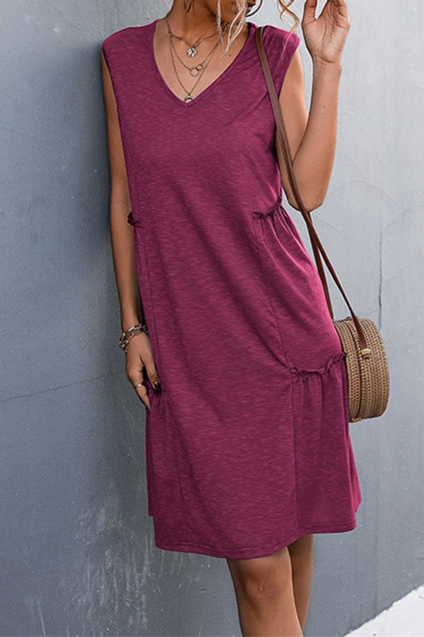 Relaxed Pleated Mini Dress