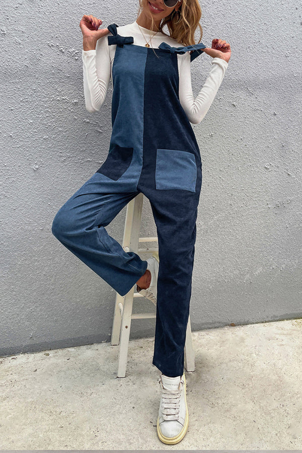 Color Block Overall Jumpsuit