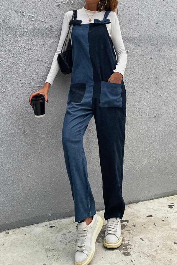 Color Block Overall Jumpsuit