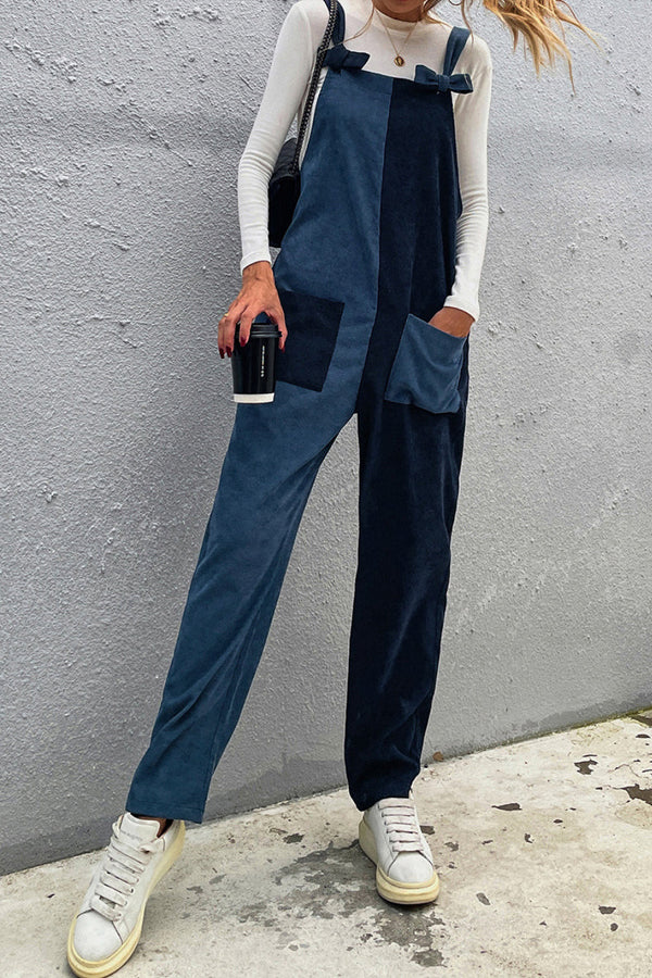 Color Block Overall Jumpsuit