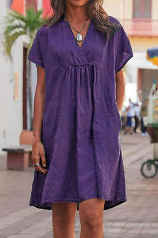 Solid Color Women's Linen Dress