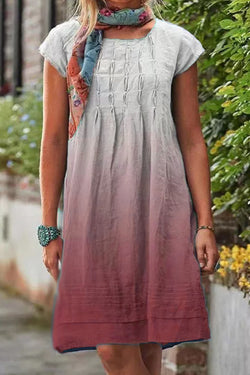 Vintage Casual Solid Linen Woman Dresses