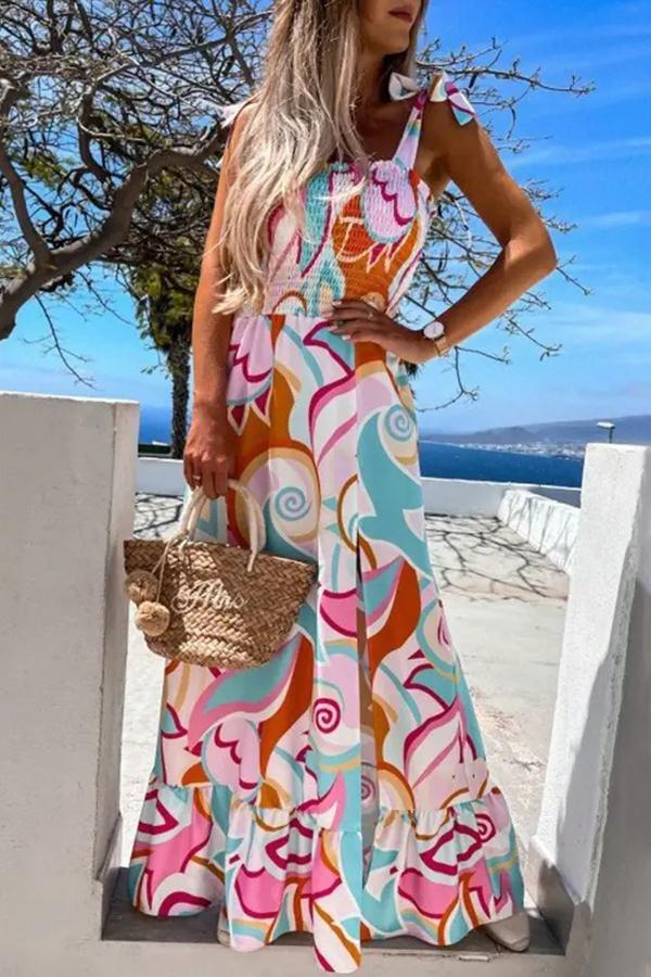 Sweet Southern Kiss Geometric Print Maxi Dress