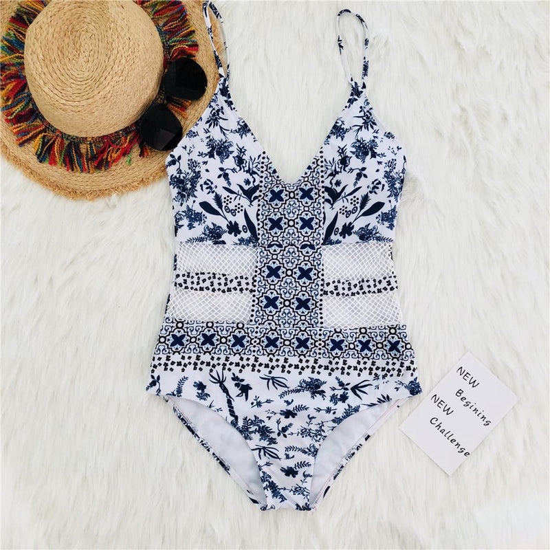 Sexy Floral Print Triangle Swimsuit