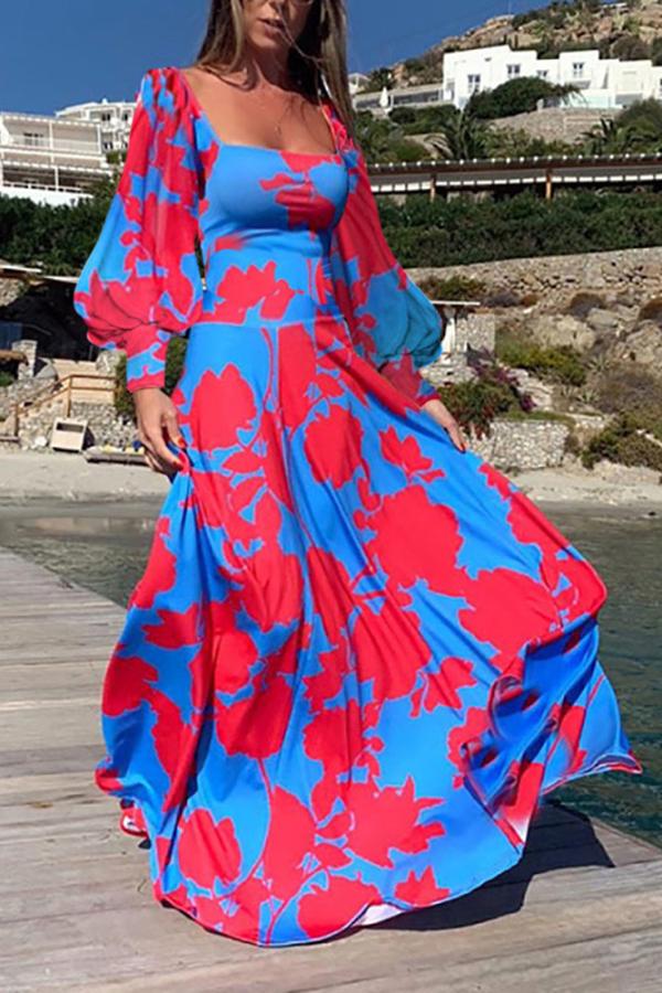 Lantern Sleeve Maxi Dress