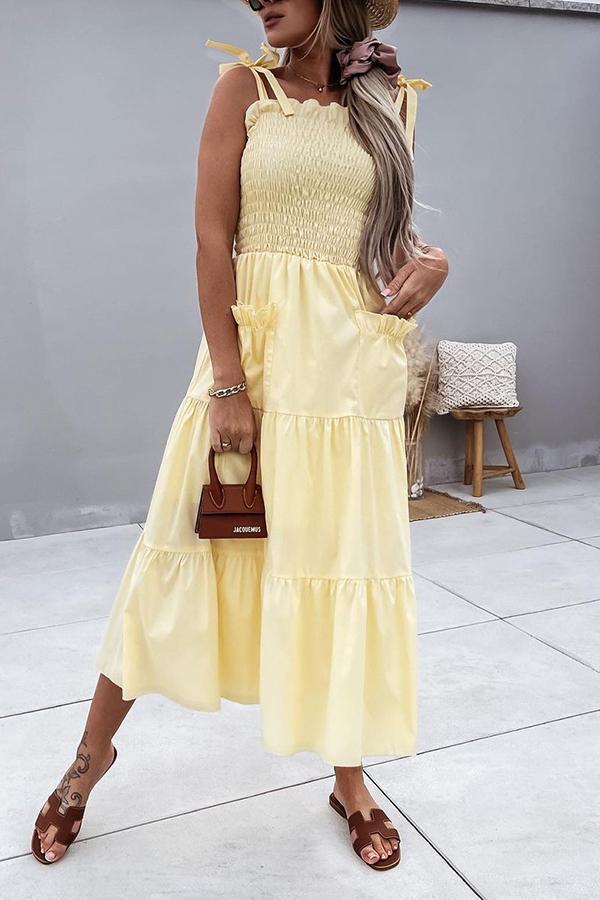 Sexy Sling Strap Solid Color Dress