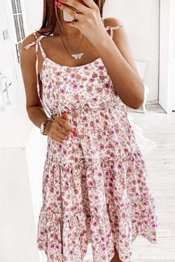 Floral Sweet Sling Lace Mini Dress