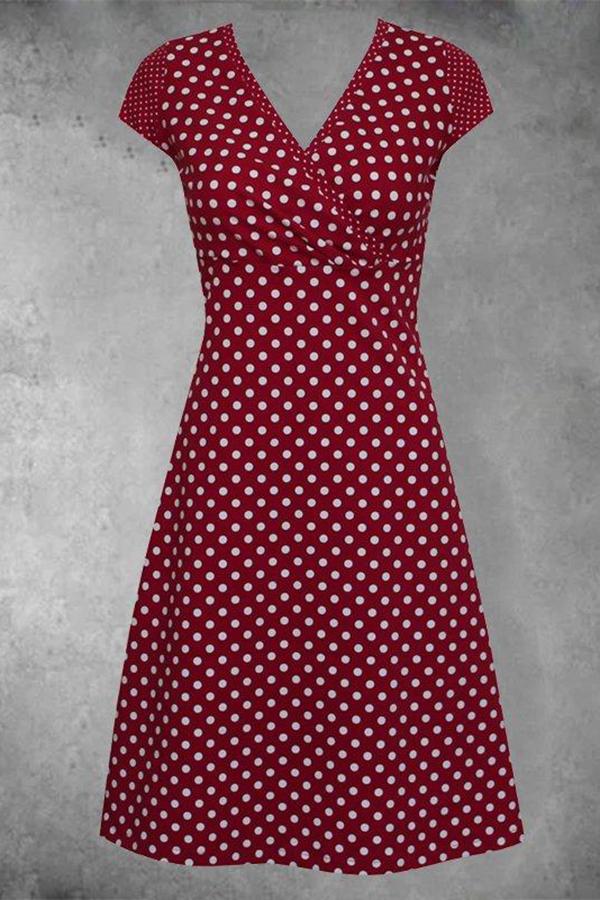 Polka Dot Print Cotton Blend Strappy Dresses