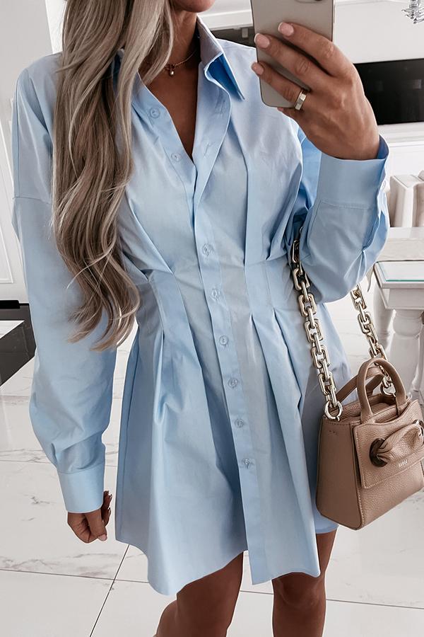 Fashion Long Sleeve Shirt Dress