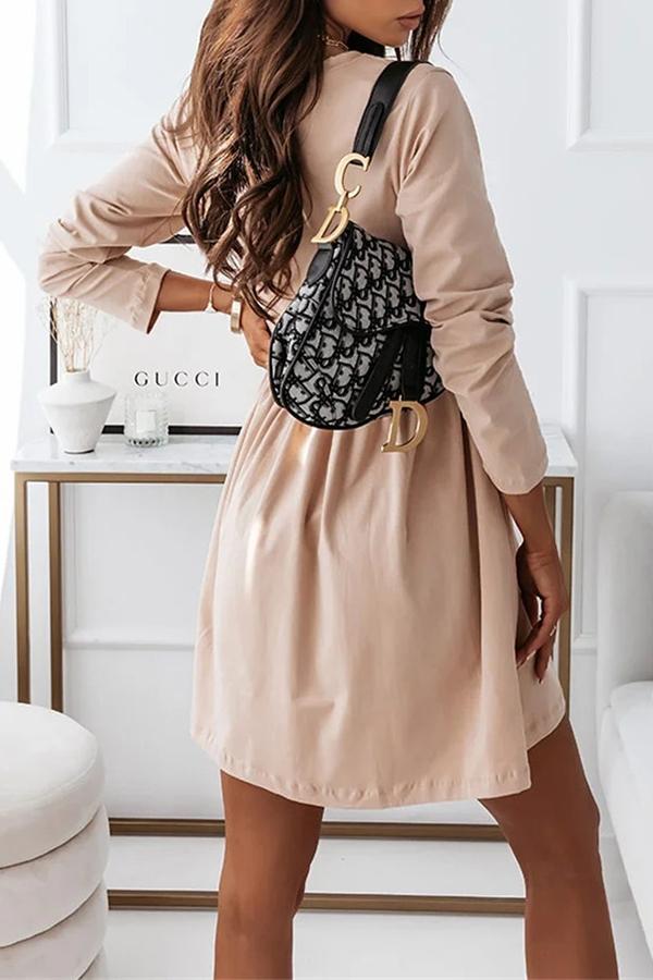 Pure Color Loose Casual Dress