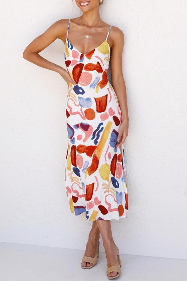 Smart Abstract Print Sling Dress