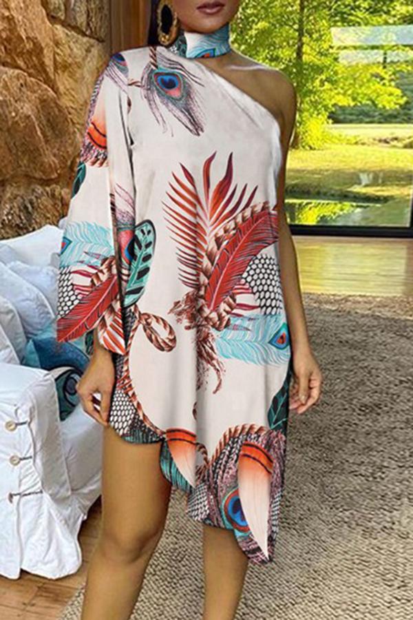 Cool Head Print Baggy Halter Dress