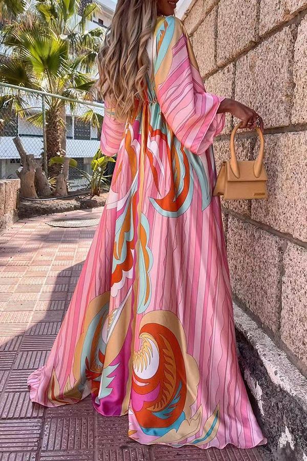 Charming My Dearest Darling Rainbow Maxi Dress