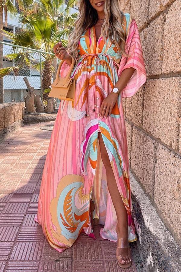 Charming My Dearest Darling Rainbow Maxi Dress