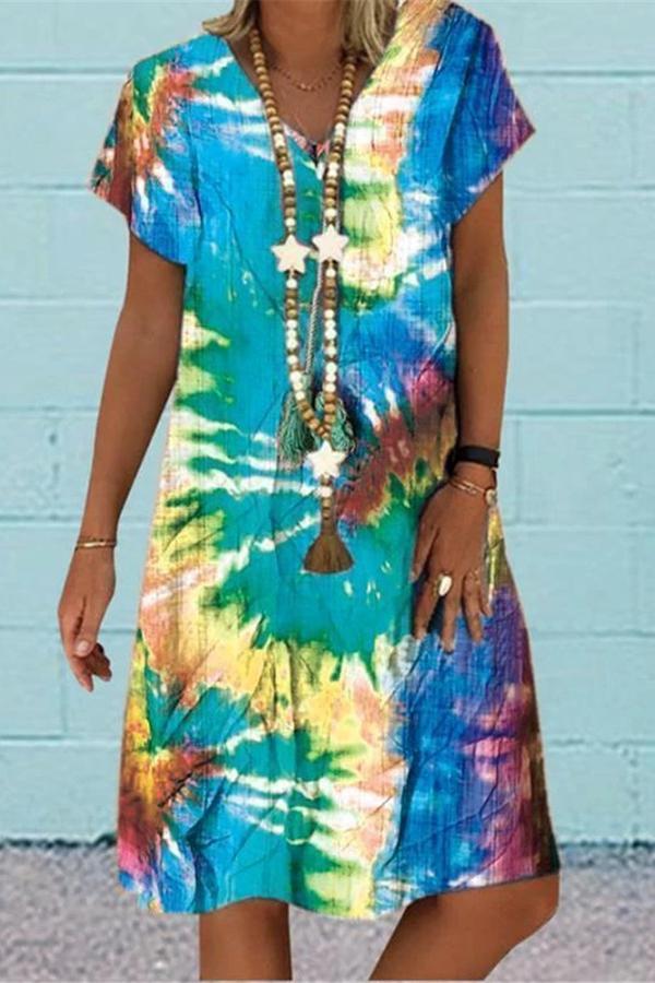 Stylish Trendy Tie Dye Colorful Dress