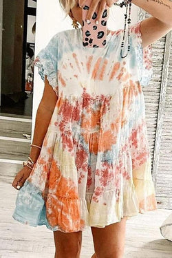 Cute Casual Summer Tie-dye Midi Dress