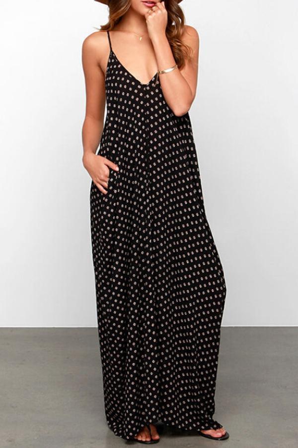 Polka Dot Big Swing Long Dress