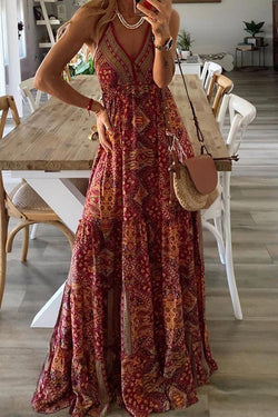 Bohemian Holiday Printed Dress