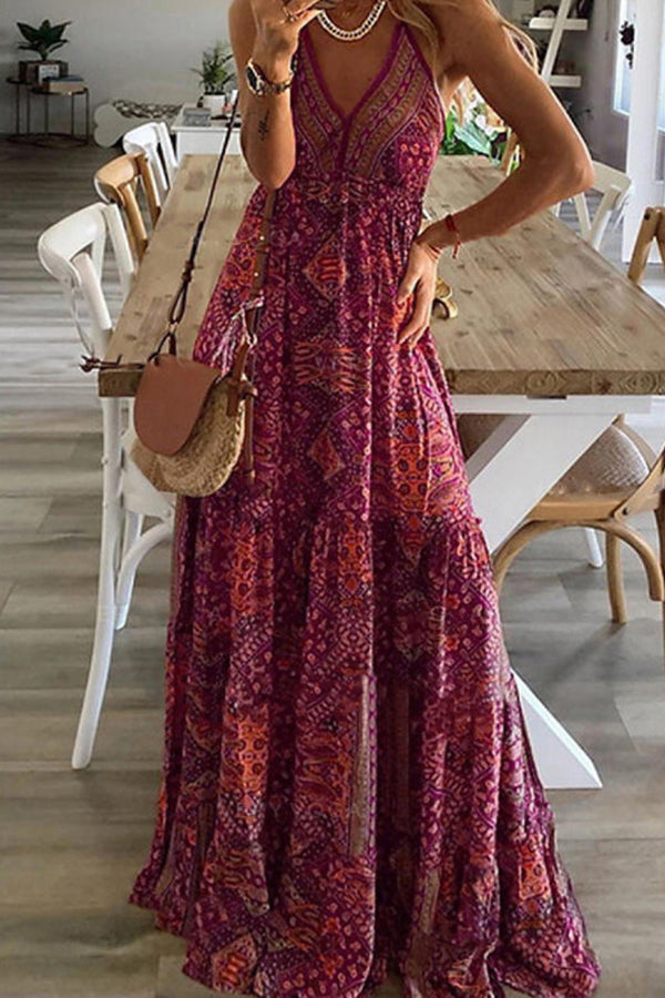 Bohemian Holiday Printed Dress