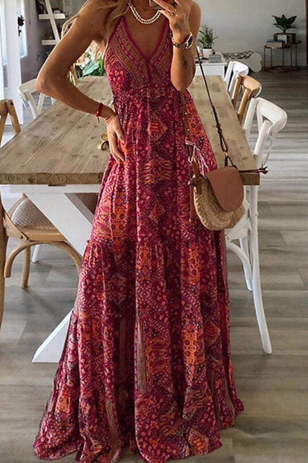 Bohemian Holiday Printed Dress