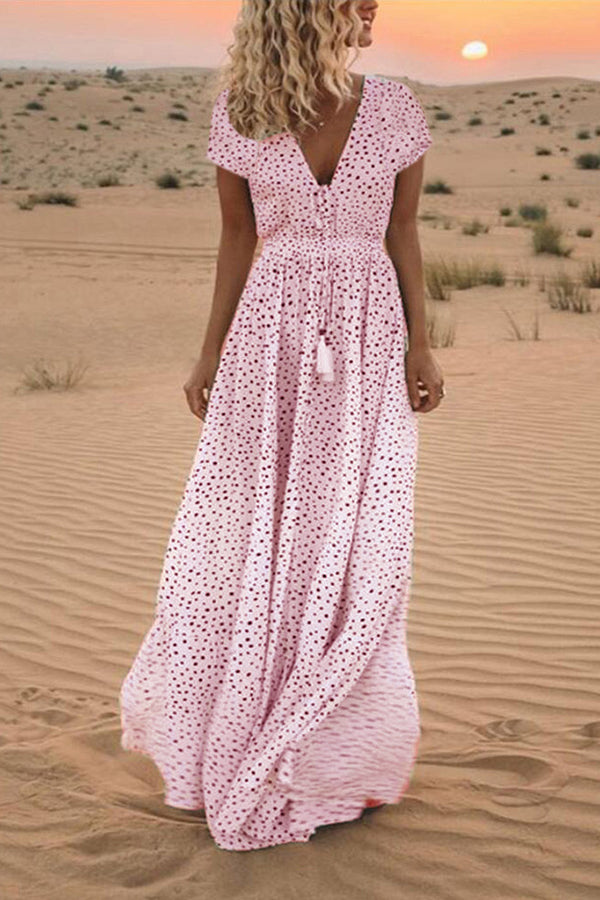 Elegant Polka Dot Tassels Dress