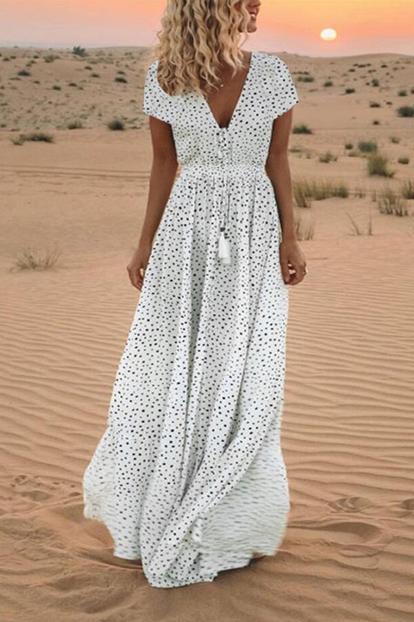 Elegant Polka Dot Tassels Dress