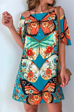 Summer New Sling Print Dress