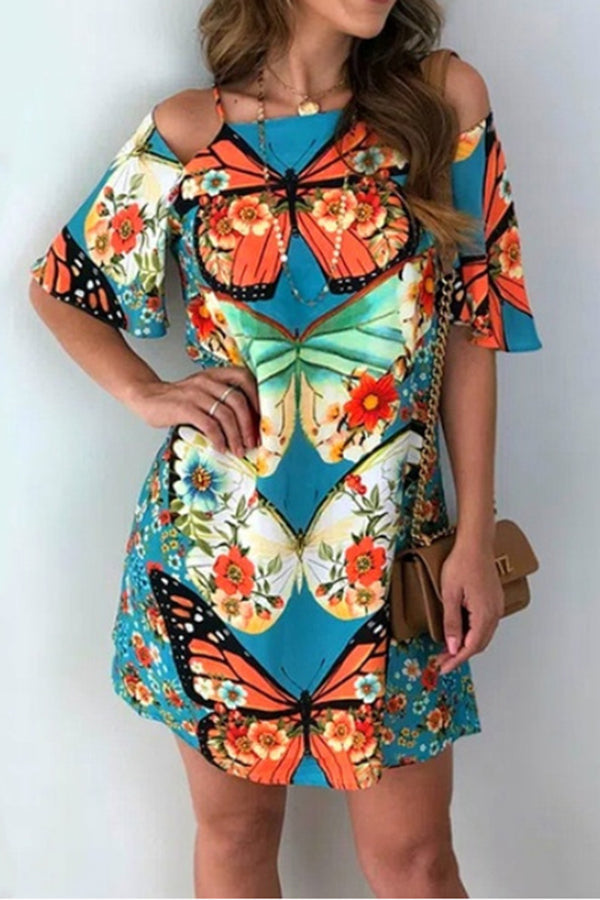 Summer New Sling Print Dress