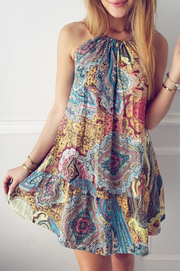 Bohemian Ocean Printed Dress