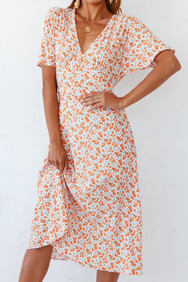 Elegant Floral Print A-line Dress