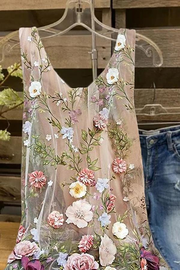 Flower Sleeveless Dress