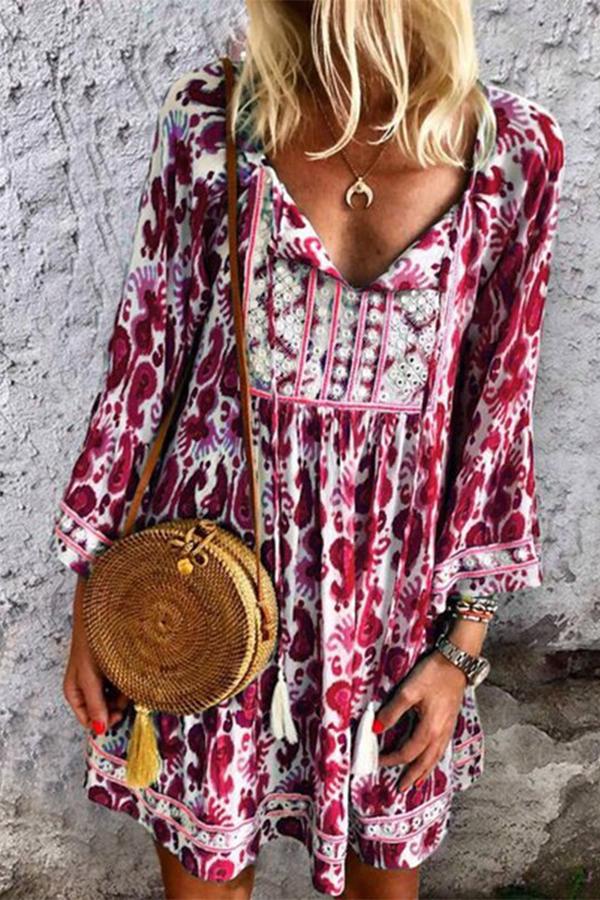 Bohemian Ethnic Mini Dress