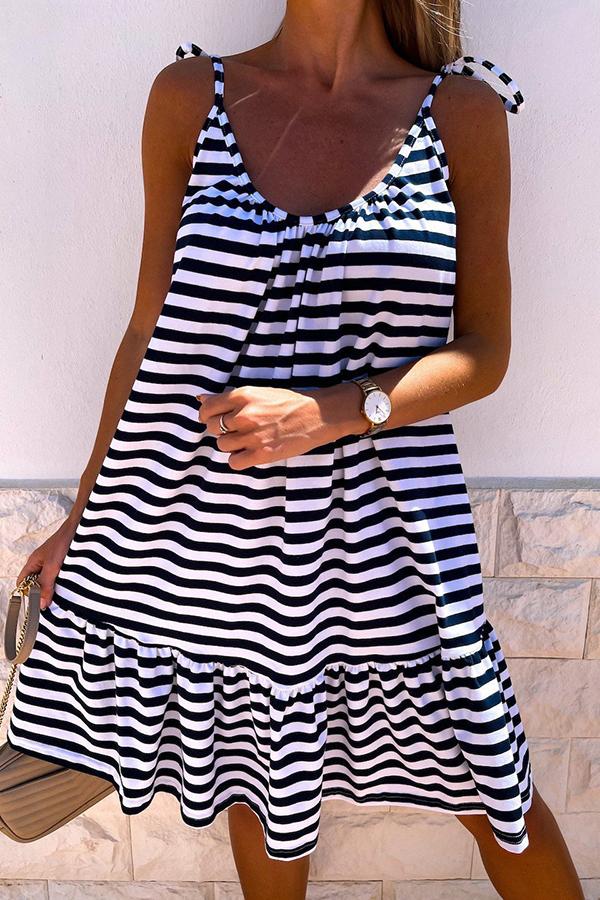 Striped Panel Mini Dress