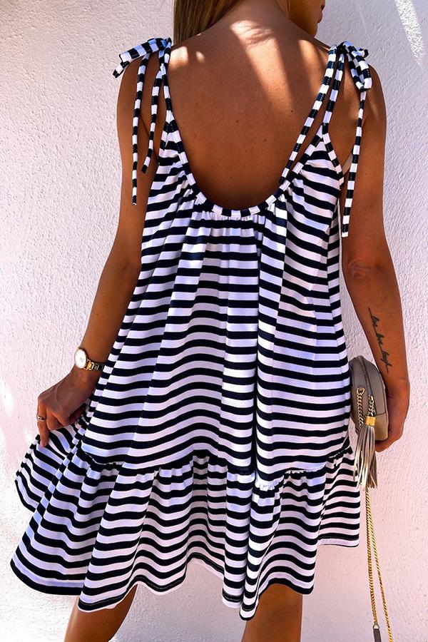 Striped Panel Mini Dress