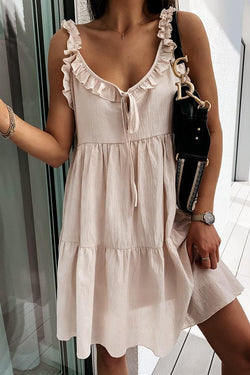 Ruffled Casual Beach Maxi Dress