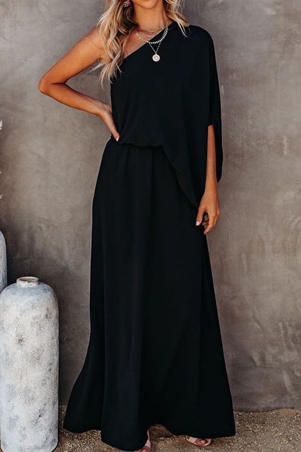 Off-the-shoulder Side Slit Dress